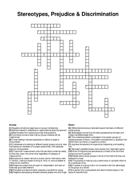 experience discrimination crossword clue|Experience discrimination